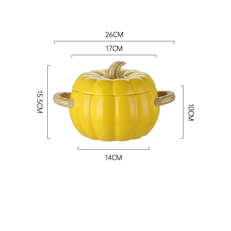 Pot à soupe en céramique avec couvercle, bol à soupe binaural créatif en forme de Aliments, grand bo