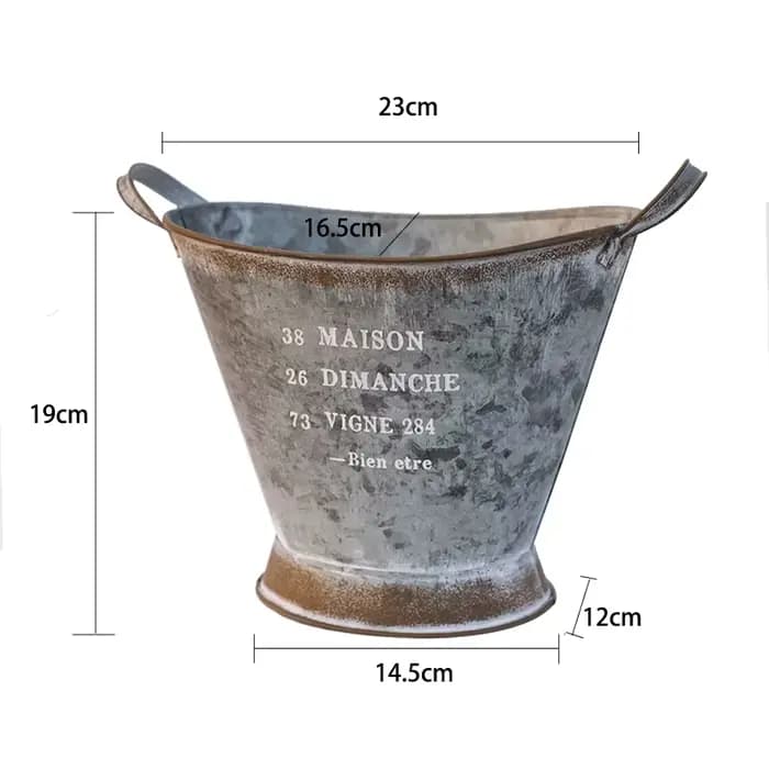 Ins – Pot de fleur Vintage en fer à Double poignée, jardinière rustique, Design de lingots d'or, réc