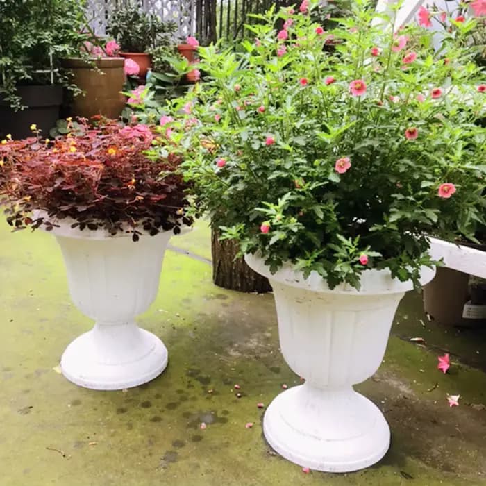 Grand Pot colonne romaine Pot de fleur extérieur fleur piédestal urne planteur vert aneth plastique