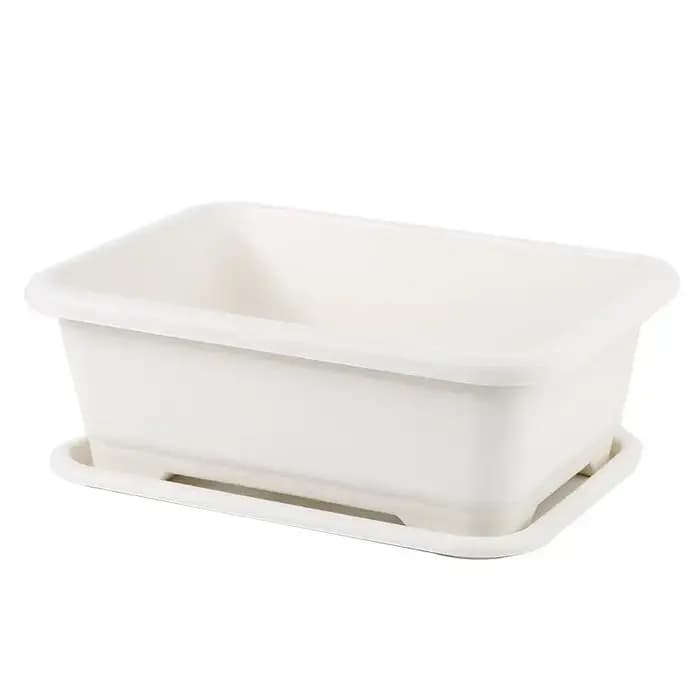 Jardinière rectangulaire incassable et résistante aux chocs avec trou de drainage