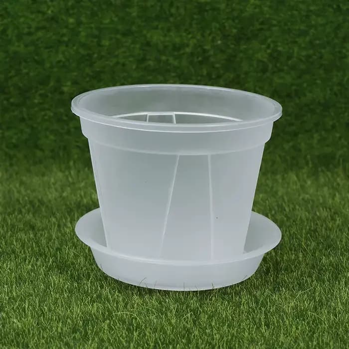 Pot de fleur Transparent avec plateau