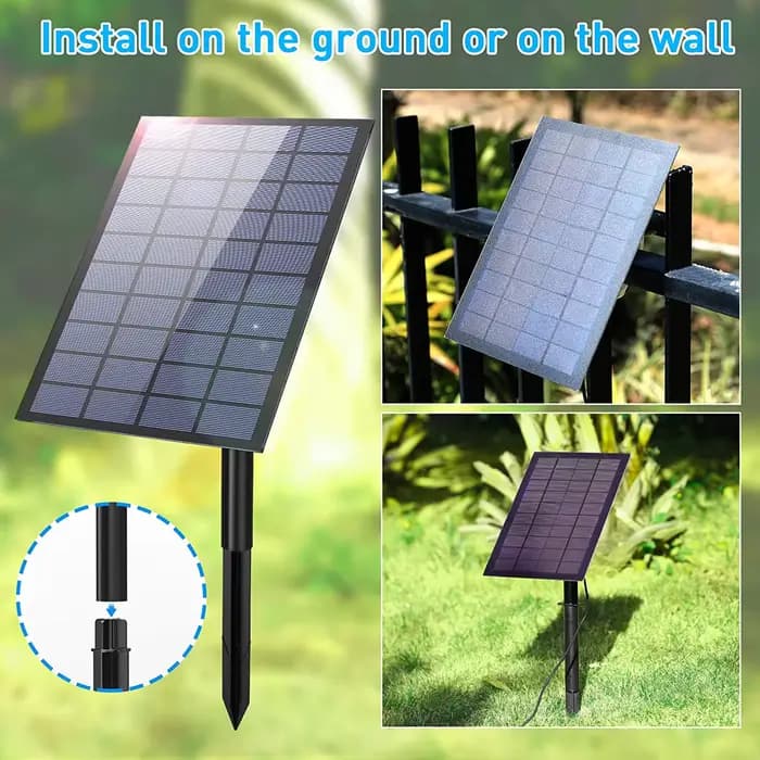 Fontaine solaire 3.5W avec panneau solaire, pompe à tuyau d'eau 4,9 pieds pour bain d'oiseaux, décor