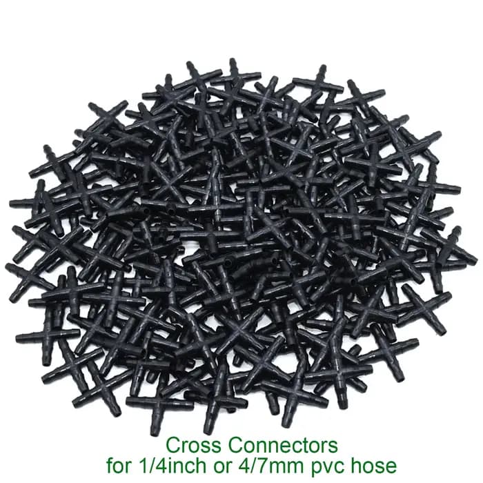 Connecteur barbelé droit croisé pour tuyau de 4/7mm, connecteur fileté de 1000 pouces, accessoires d