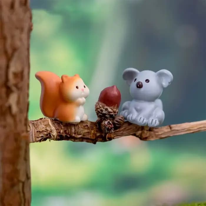 Micro ornements de paysage d'animaux mignons faits à la main, artisanat en résine réaliste, chat, ca