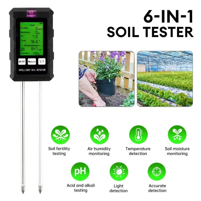 Testeur de sol numérique 6 en 1