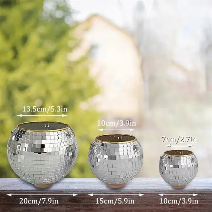 Chang Ball-Pot de Fleur Rond en Plastique avec Miroir, pour Plantation de Plantes Succulentes, 10cm