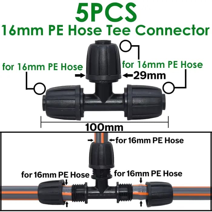 Sprycle 5 pièces 16mm 1/2 ''PVC connecteur de tuyau de jardin arrosage goutte à goutte irrigation co