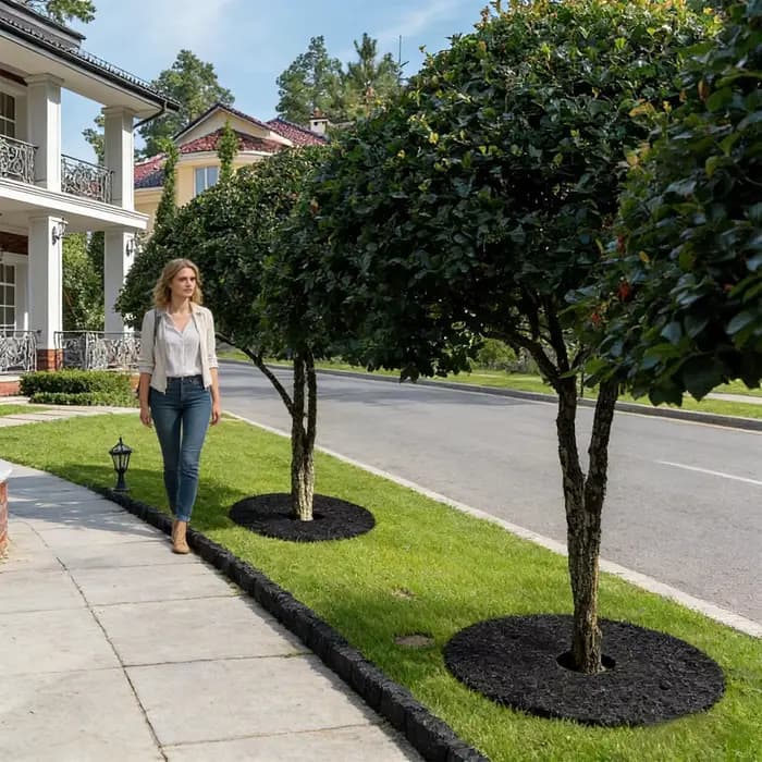 Tapis de paillage non tissé robuste et réutilisable pour arbres