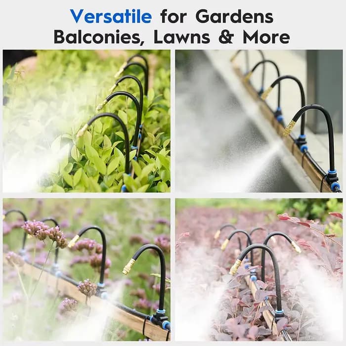 Système de refroidissement par brumisation avec minuterie programmable pour jardin 360 ° Buse
