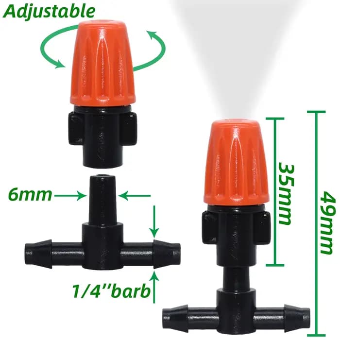 KESLA 25 pièces buse de brumisation en plastique réglable d'irrigation goutte à goutte 4/7mm connect