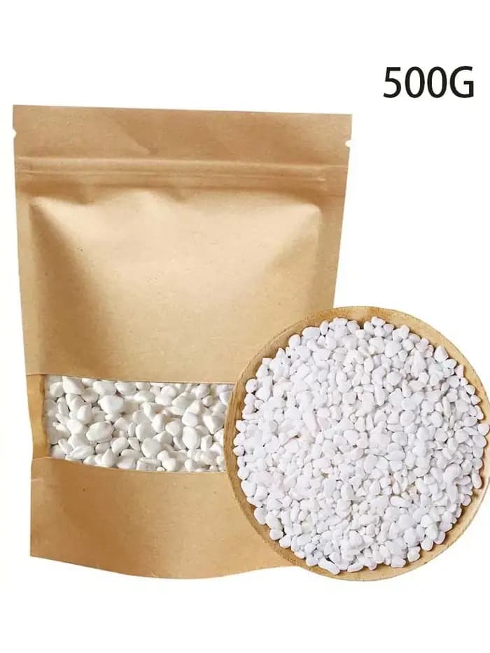 100/300/500G galets blancs pierres décoratives pour plantes-roches de rivière naturelles pour l'aménagement paysager de