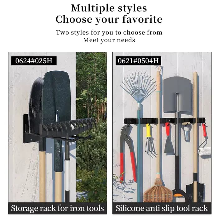 Porte-outils mural, support de rangement robuste pour ranger les outils de jardinage