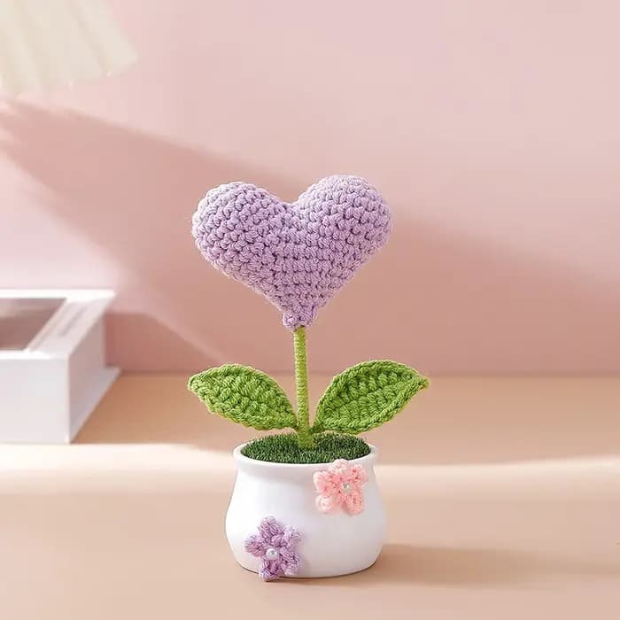 Plantes artificielles en pot en forme de cœur accrochées à la main - Sélection de décoration de maison et de cadeaux
