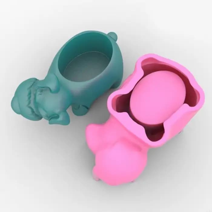 Pot fleur en forme chien fait à main, moule en résine époxy, Pot plantes succulentes, moule en Silicone