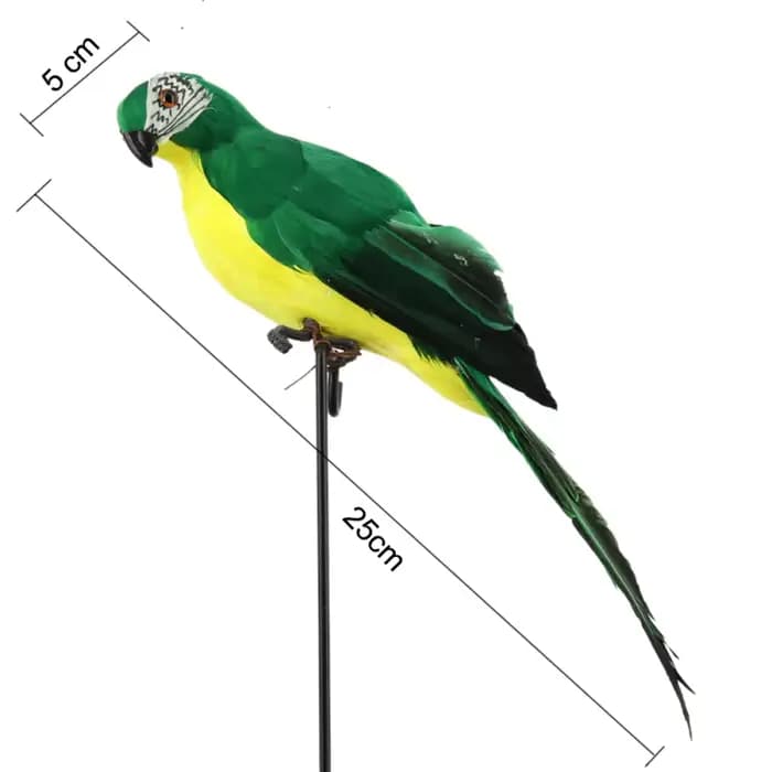 Figurine de perroquet de simulation faite à la main, ornement de pelouse créatif, plume d'oiseau ani