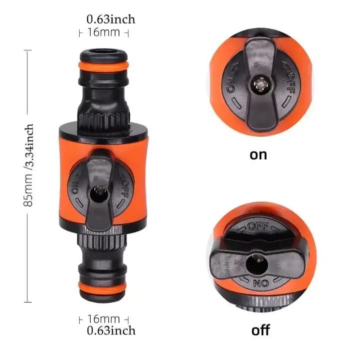 1 pièce/2 pièces Raccord de coupure pour tuyau d'arrosage 16 mm, adaptateur de robinet en plastique,