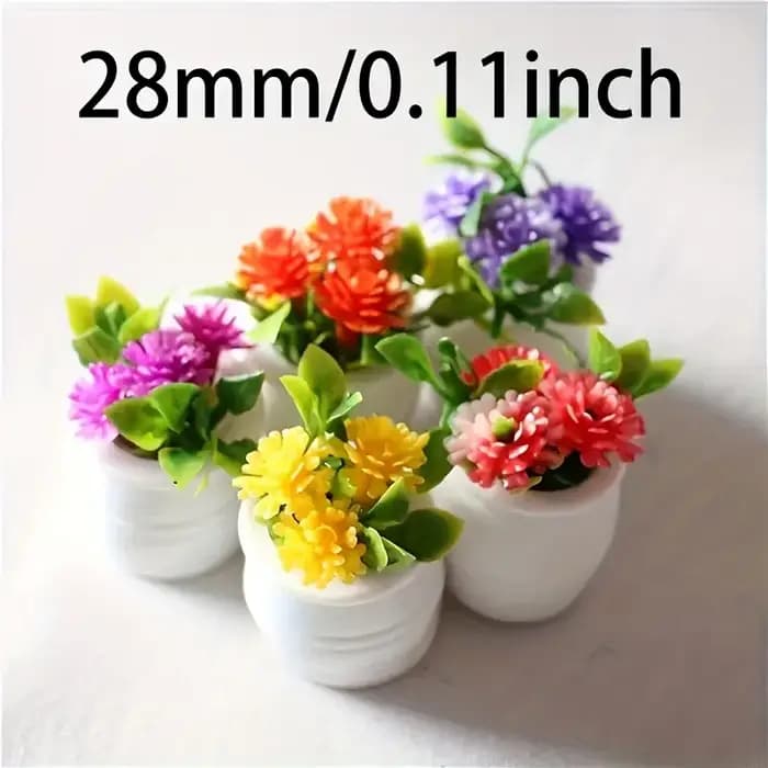 5 pièces Mini Pot de fleur décorations maisons de poupée fleurs artificielles vibrantes décor à la maison voiture