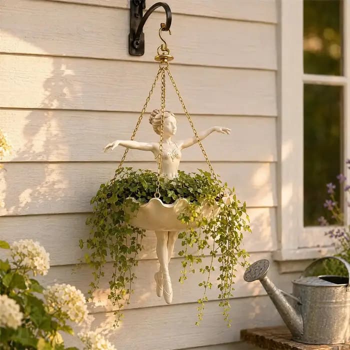 Pot de fleurs élégant suspendu en forme de ballerine, pour la culture de plantes, idéal pour salon, salle à manger, balcon, café, appartement, cadeau.