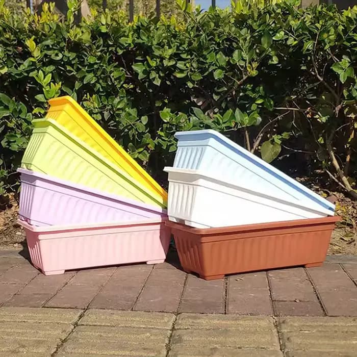1 pot de fleurs rectangulaire en plastique pour balcon, jardinage intérieur, pots respirants pour pl