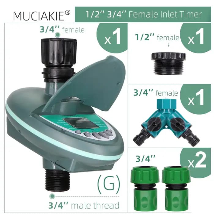 Minuterie d'irrigation de jardin avec écran LCD