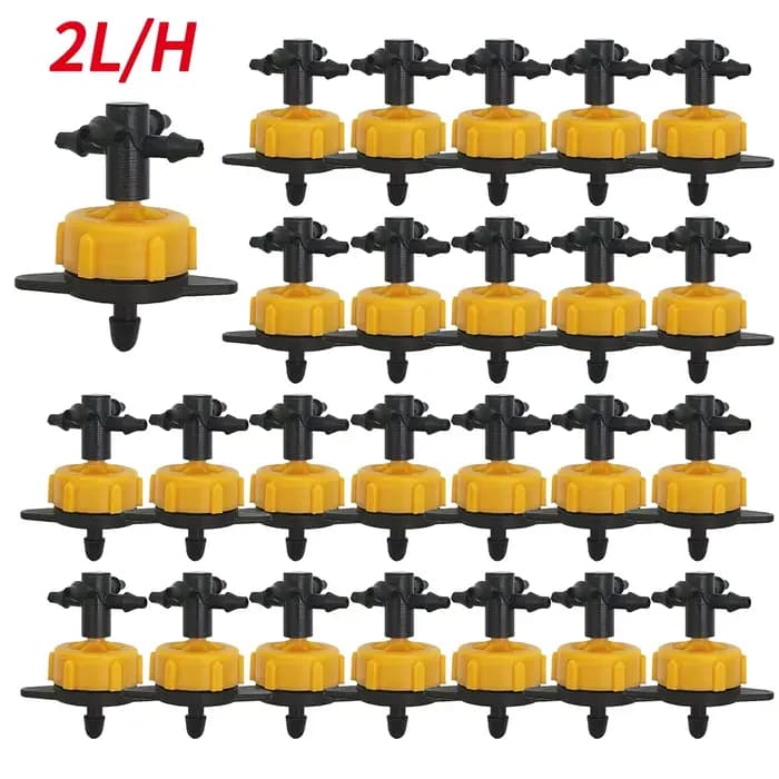 Goutteur d'irrigation à débit stable avec connecteur croisé à 4 voies, 2L, 4L, 8L, d'argile goutte à