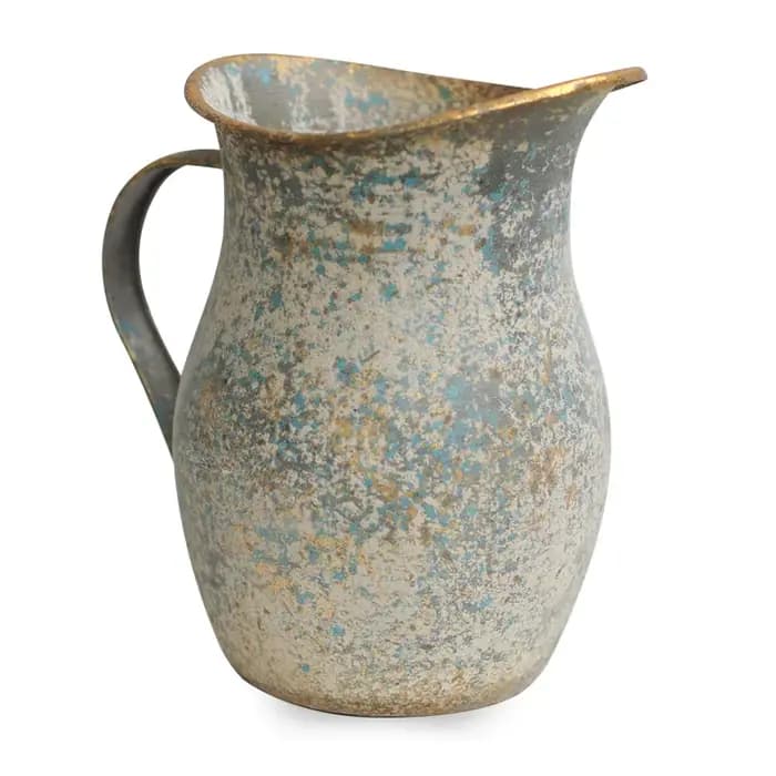 Vase à fleurs Vintage en métal galvanisé