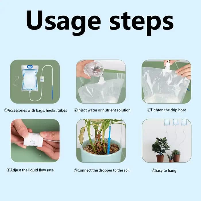 2 sacs d'arrosage entièrement automatiques de 5,2 L, sacs d'arrosage réutilisables pour plantes d'in