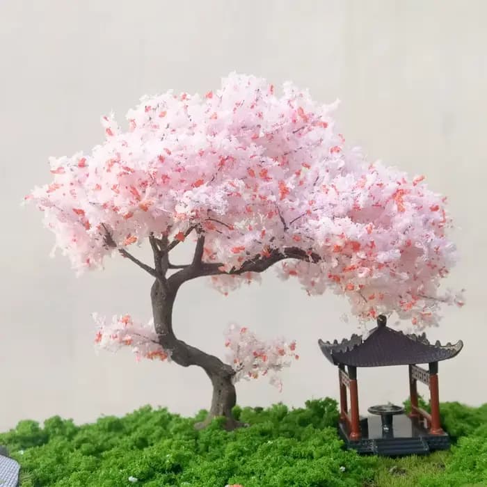 Modèle d'arbre de cerisier en fleurs rose 10/15cm