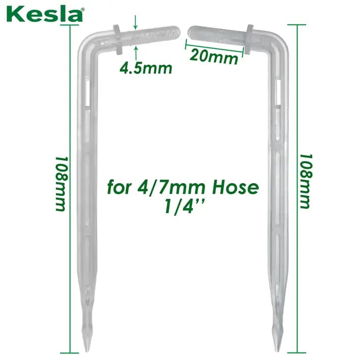 KESLA 50X flèche courbée transparente 1/4 ''4/7mm tuyau goutteur goutte à goutte émetteur économie d