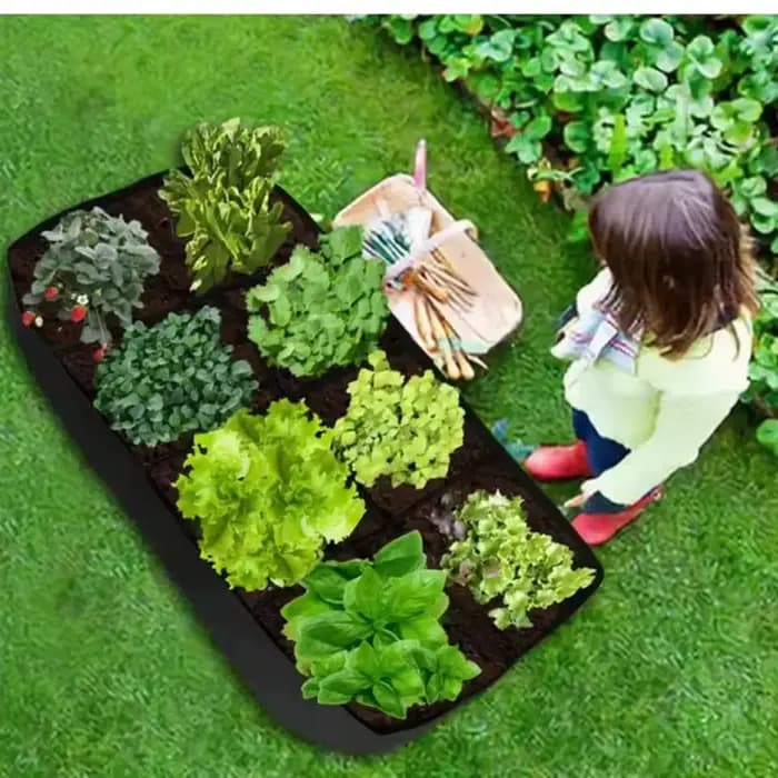 Sac de plantation de jardin à 4/8 grilles, sac de culture en feutre multi-gaine, Pot de plantation rectangulaire pour pépinière, légumes, tomates, pommes de terre, Contai
