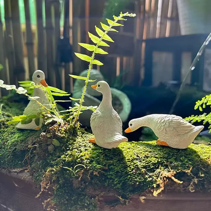 Nouveau lot de 3 pots de fleurs hydroponiques en forme de canard blanc mignon