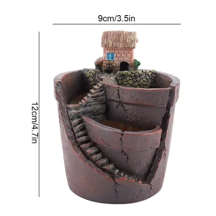 Pot de fleurs en résine en forme de maison pour plantes succulentes