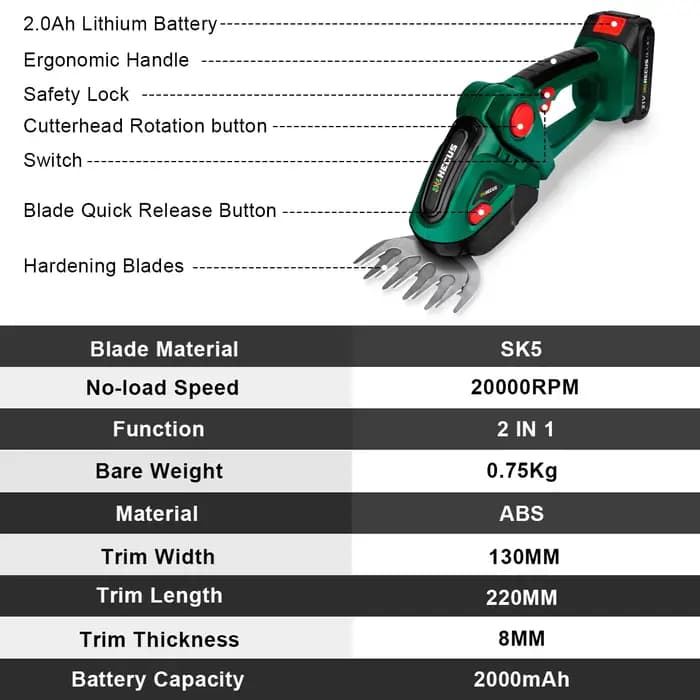 Makita-Tondeuse à Gazon Électrique Sans Fil 2 en 1
