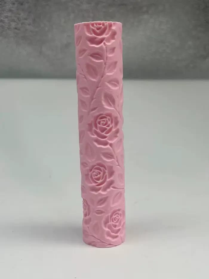 Rouleau de texture en relief motif floral Rose Sauvage pour poterie DIY