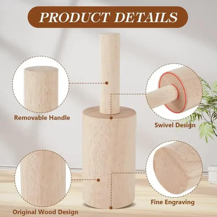 8.6x2.7 pouces tasse outils de poterie PapayaWhip bois