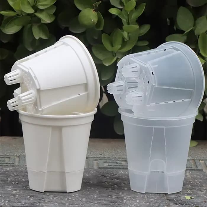 Pot d'orchidée transparent avec trous, contrôle des racines, pots de pépinière transparents, plastiq