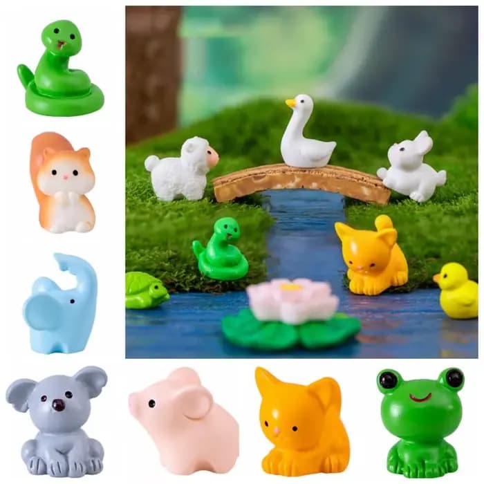 Micro ornements de paysage d'animaux mignons faits à la main, artisanat en résine réaliste, chat, ca