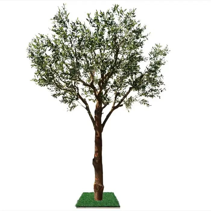 Grand arbre d'olivier artificiel réaliste pour parcs d'attractions, centres commerciaux, hôtels, pro
