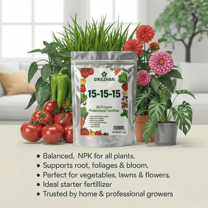 Engrais granulé NPK 15-15-15 équilibré et riche en nutriments pour légumes