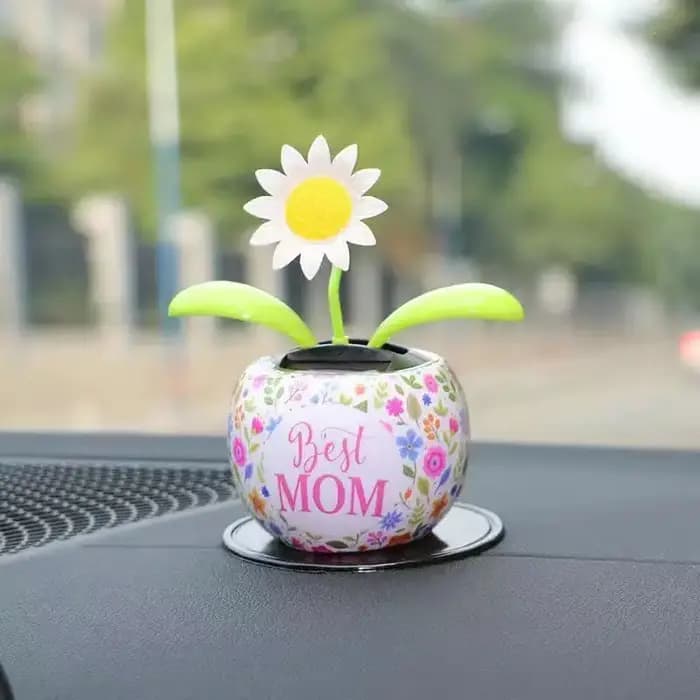 Pot de fleur à énergie solaire, ornements dansants, décorations de voiture pour rebord de fenêtre, 2026