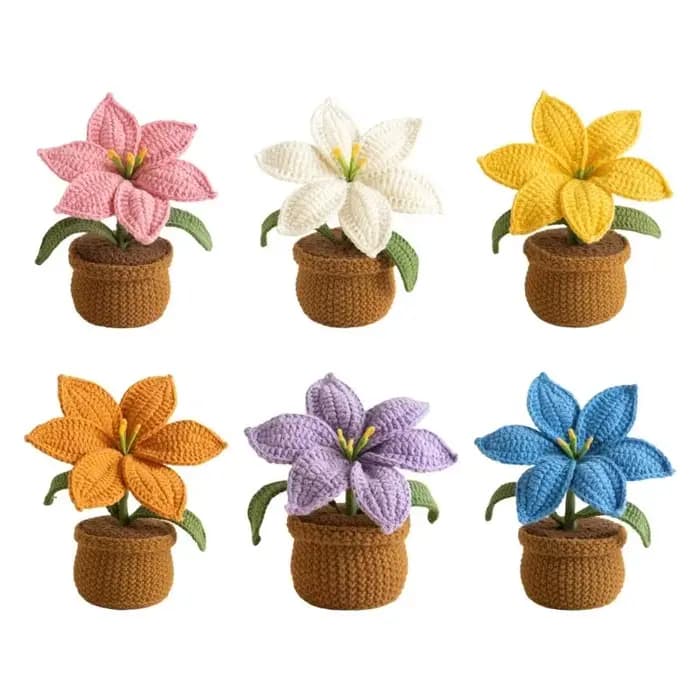 Plante en Pot lys Crochet
