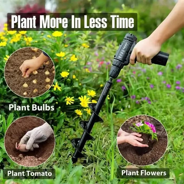 LUSQI 1 pièce Tarière spirale métallique pour jardinage