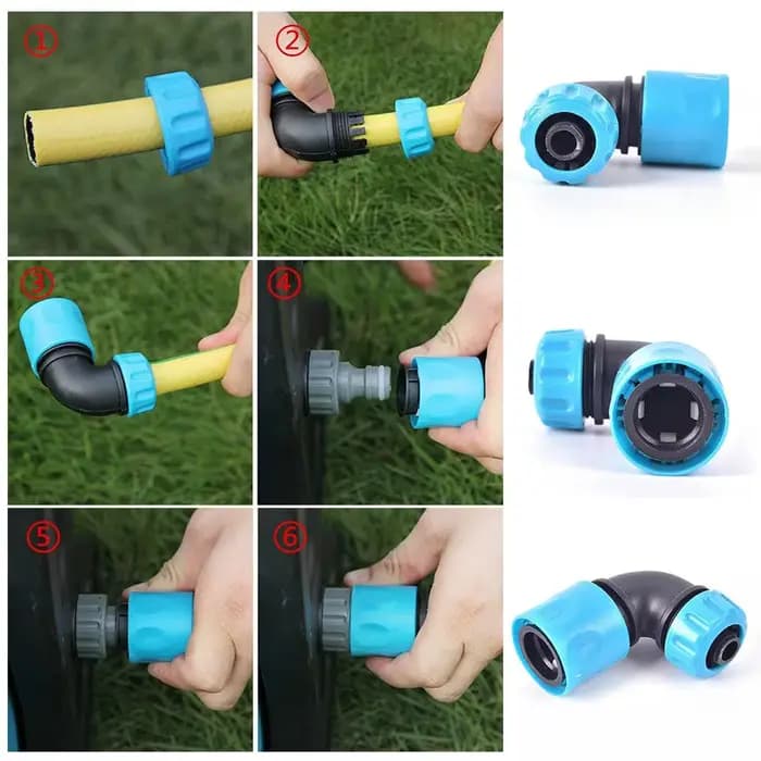 Connecteur d'eau de jardin 1/2 ", Joint de robinet coudé, raccords de tuyaux en plastique, tuyau d'i