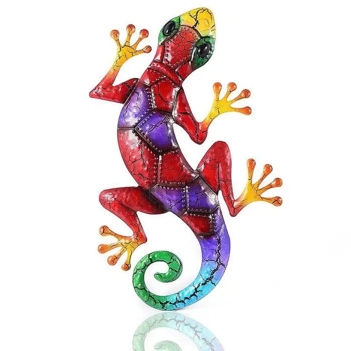 Décoration de jardin Gecko en métal pour Statues extérieures