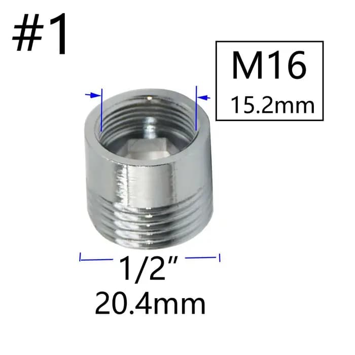 Connecteur fileté mâle en laiton argent M16 M18 M24 M28 à 1/2, pour connecteur de Conversion de robi