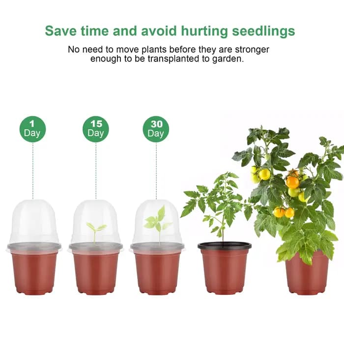 Pots de pépinière pour plantes avec dôme d'humidité, 40 ensembles de Pots de pépinière souples de 4
