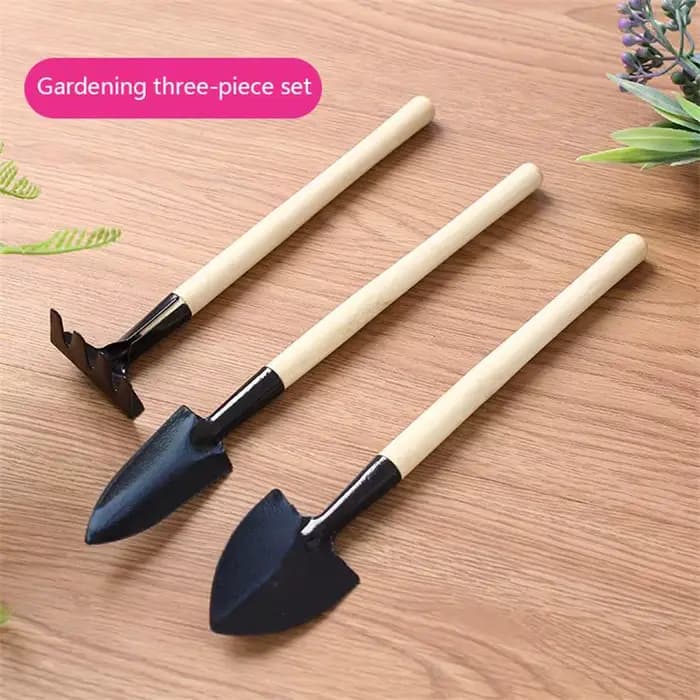 Ensemble de trois outils de jardinage, mini-outils de jardin, pelle multifonction, herse, pelle pour plantes domestiques, pelle à terre pour pinier