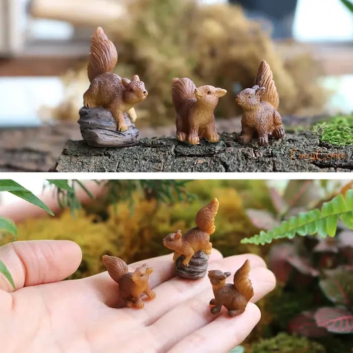 Ensemble de 4 outils de jardin miniatures en métal rouillé