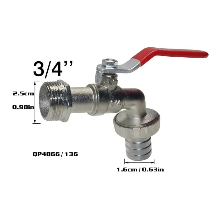 Outils de jardin robinet d'eau en laiton 3/4 ''1/2" extérieur et intérieur utilisé levier marche/arrêt facile poignée