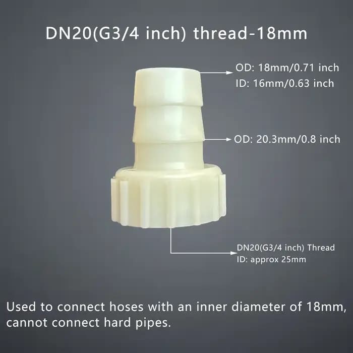 Connecteur de tuyau femelle G3/4 pouces DN20